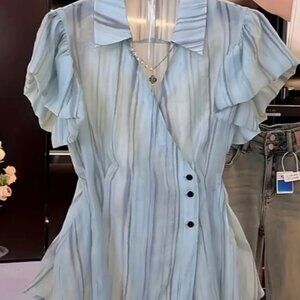 Greyish Blue Blouse